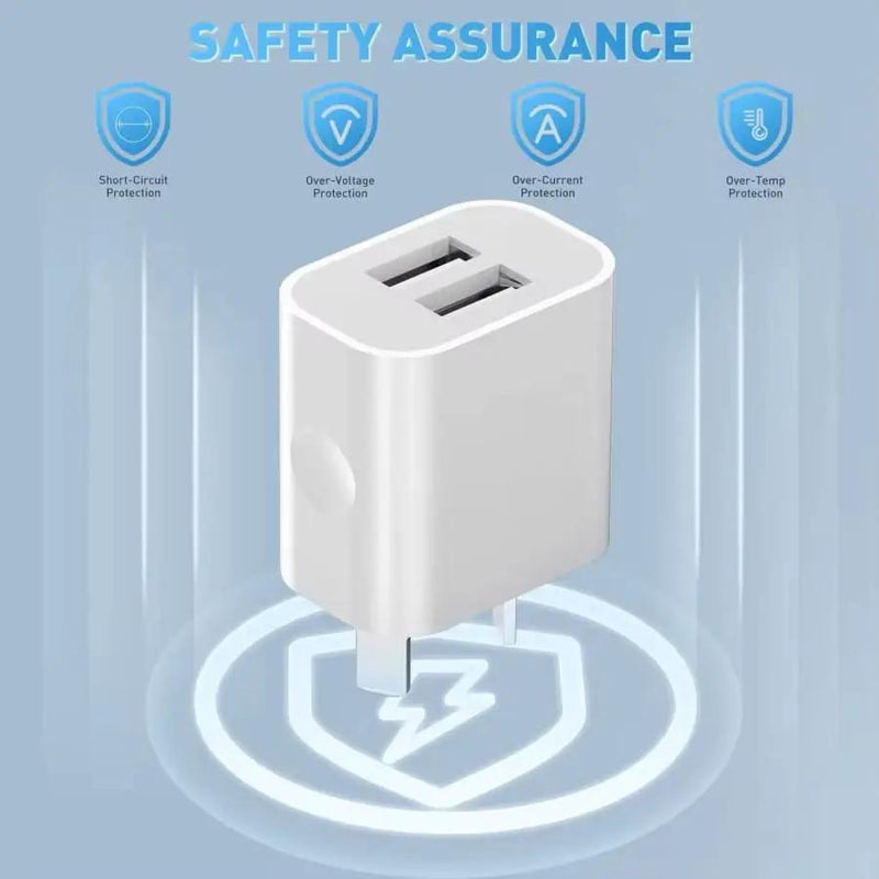 Dual USB Power Adapter Wall Plug (NZ / AUS) (White) by 9eight5
