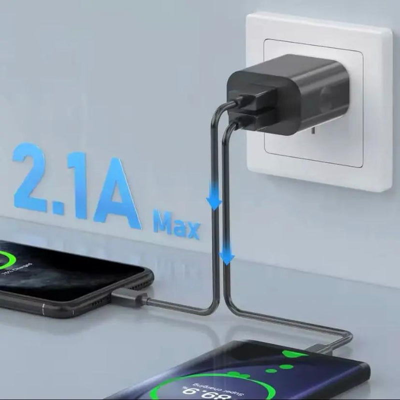 Dual USB Power Adapter Wall Plug (NZ / AUS) (Black) by 9eight5