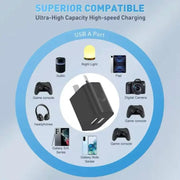 Dual USB Power Adapter Wall Plug (NZ / AUS) (Black) by That Watch Shop