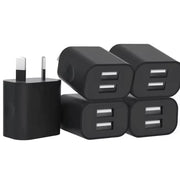 Dual USB Power Adapter Wall Plug (NZ / AUS) (Black) by That Watch Shop