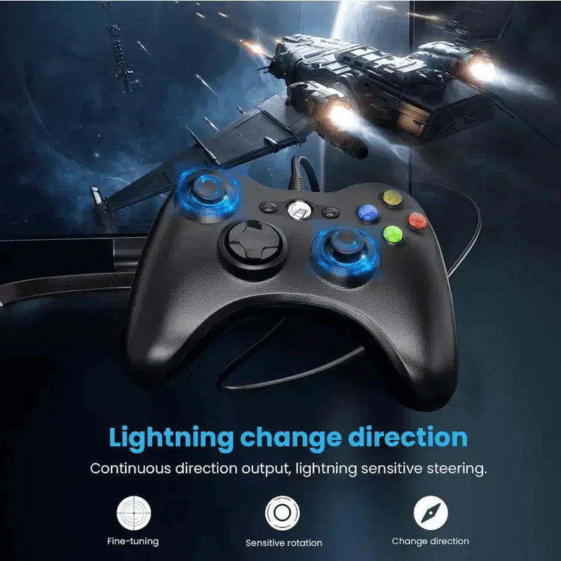 techplus Dual Vibration Wired Controller for Xbox 360 & PC – Gamepad Dual Vibration Wired Controller for Xbox 360 & PC – Gamepad...