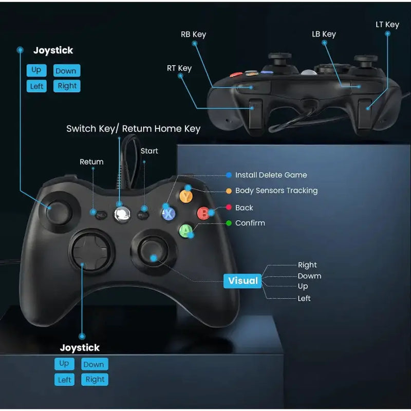 techplus Dual Vibration Wired Controller for Xbox 360 & PC – Gamepad Dual Vibration Wired Controller for Xbox 360 & PC – Gamepad...