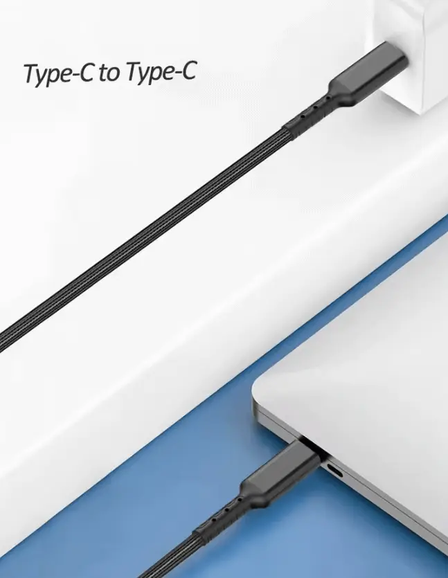 Durable Type-C to Type-C Cable – Fast Charging & Data Sync USB-C Cable by techplus