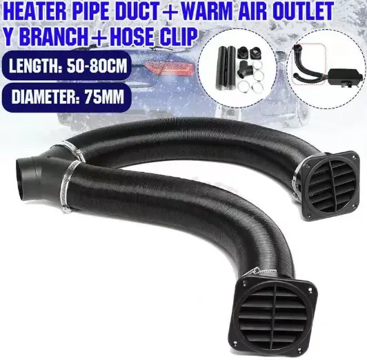 75mm Diesel Heater Vents Duct Pipe Warm Air Outlet Vent Hose Parts by salelink.co.nz