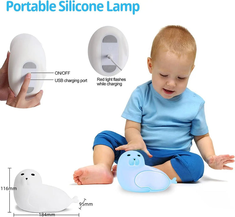 Kids Night Light Sea Lion 7 Colors LED Light by salelink.co.nz