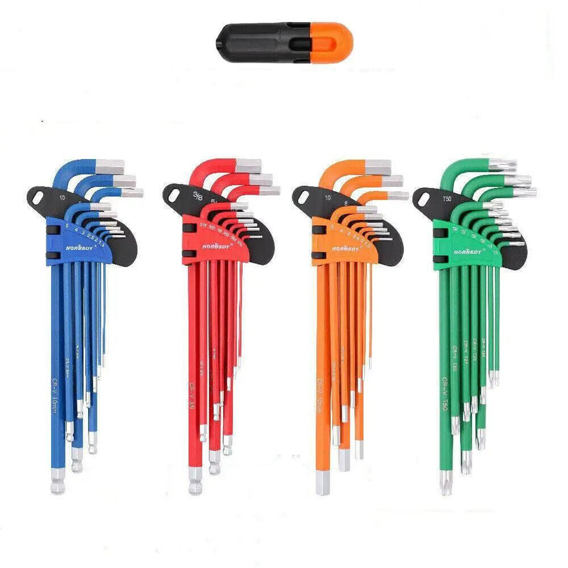 37Pc Hex & Torx Key Set Extra Long Allen Wrench Ball End Tamper Proof Metric/SAE by salelink.co.nz