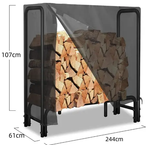 244x61x107cm Firewood Rack Cover by salelink.co.nz