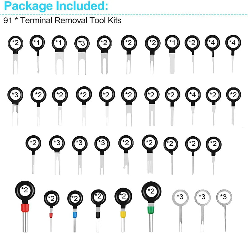 91PCS Terminal Removal Tool Kit for Car by salelink.co.nz