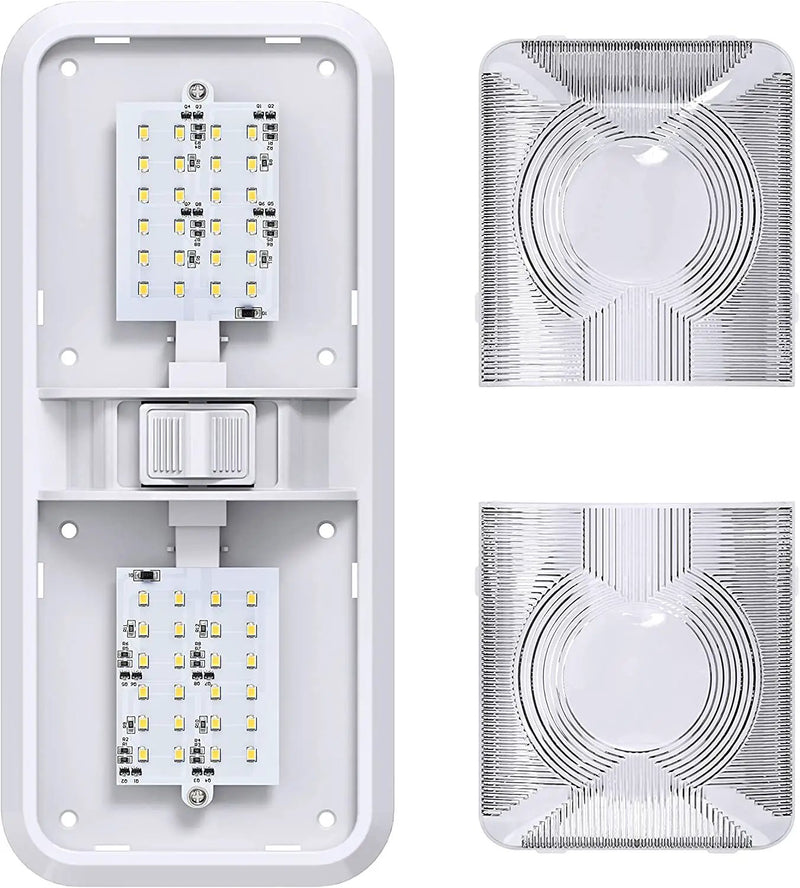 LED 2 Pack RV LED Ceiling Double Dome Light Fixture by salelink.co.nz