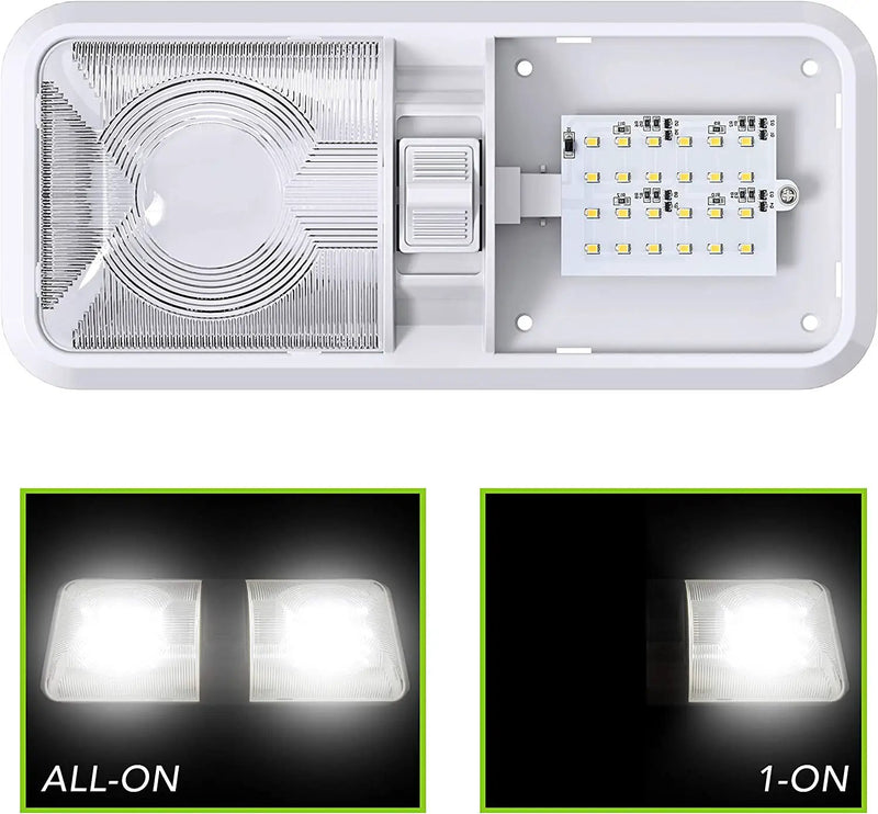 LED 2 Pack RV LED Ceiling Double Dome Light Fixture by salelink.co.nz