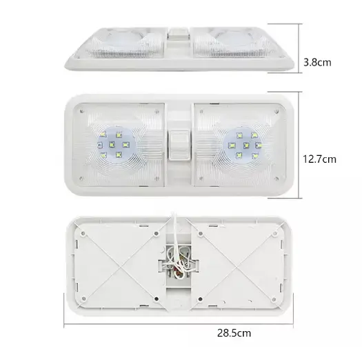 LED 2 Pack RV LED Ceiling Double Dome Light Fixture by salelink.co.nz