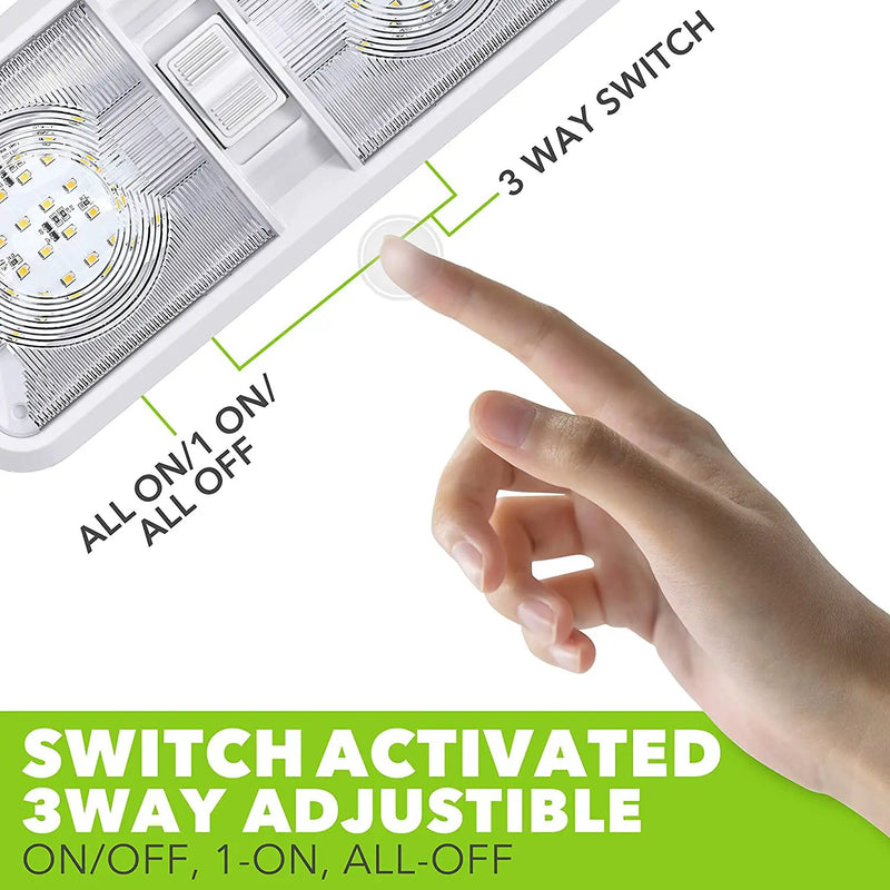 LED 2 Pack RV LED Ceiling Double Dome Light Fixture by salelink.co.nz