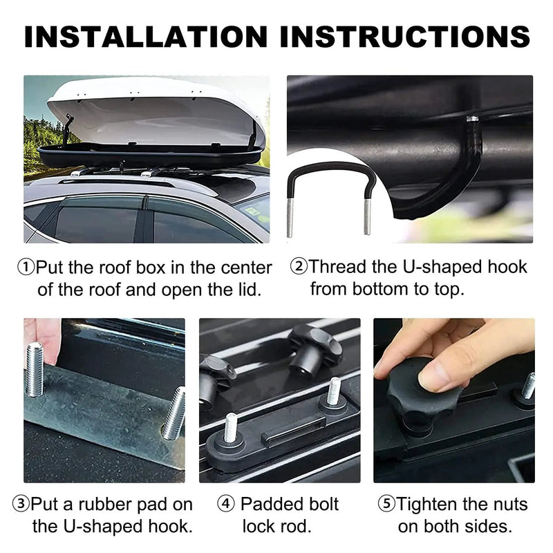 4PCS Universal Roof Box Car Van Mounting Fitting Kit Roof Box U Bolts by salelink.co.nz