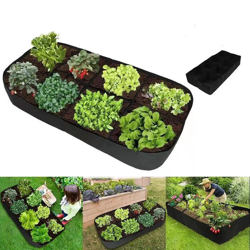 180x90x30cm Extra Large Fabric Raised Bed Garden Plant Flower Grow Bag by salelink.co.nz