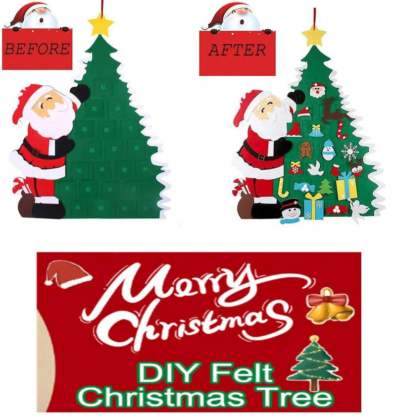 DIY Felt Christmas Tree with 21 Pcs Detachable Christmas Ornaments by salelink.co.nz