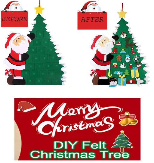 DIY Felt Christmas Tree with 21 Pcs Detachable Christmas Ornaments by salelink.co.nz