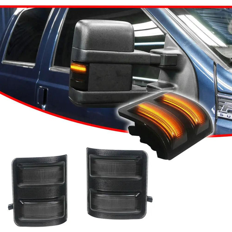 2PCS For Ford F250 F350 F450 F550 Amber LED Side Mirror Marker Signal Lights by salelink.co.nz