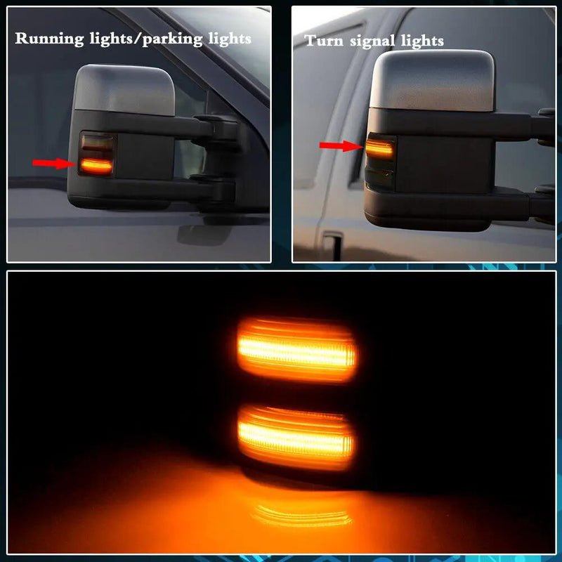 2PCS For Ford F250 F350 F450 F550 Amber LED Side Mirror Marker Signal Lights by salelink.co.nz