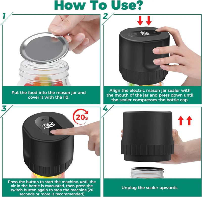 Electric Mason Jar Vacuum Sealer by salelink.co.nz