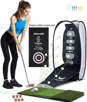 Golf Practice Hitting Net 2 Target and Ball Swing Training by salelink.co.nz