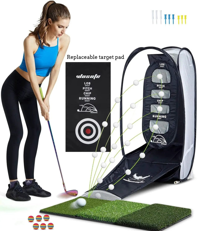 Golf Practice Hitting Net 2 Target and Ball Swing Training by salelink.co.nz