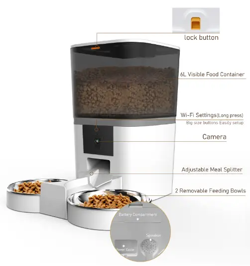 Pet Feeder, Dog Cat Feeder 6L Automatic by salelink.co.nz