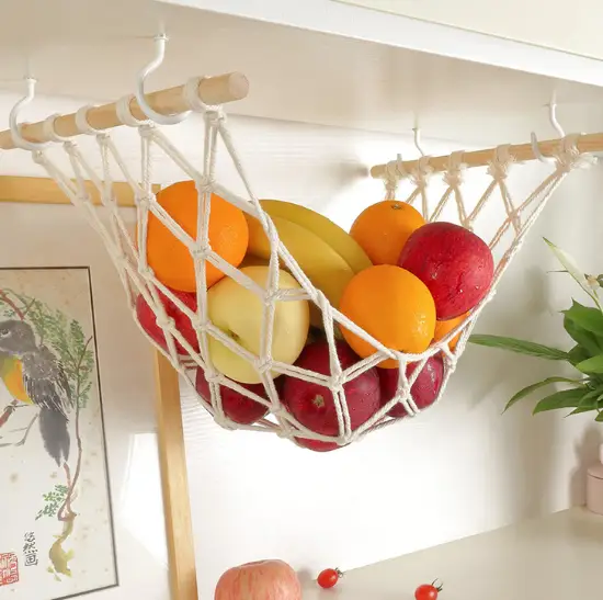 Fruit Hammock Hanging Fruit Basket Veggie Storage by salelink.co.nz