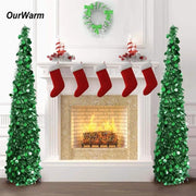 1.5M Collapsible Christmas Tinsel Tree Pop Up Artificial Xmas Tree by salelink.co.nz