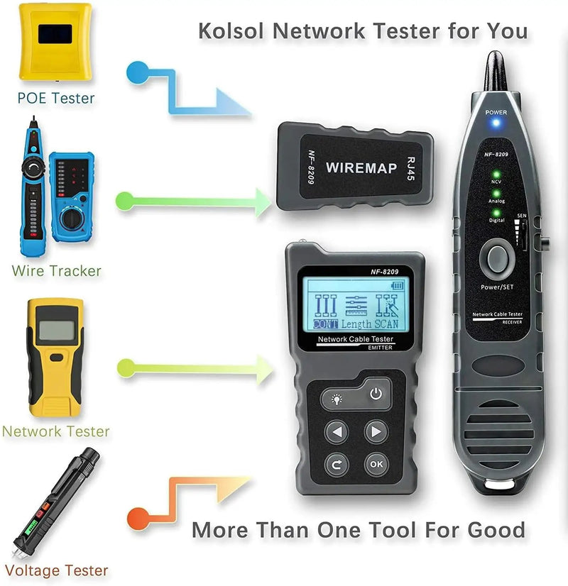 4 in 1 Network Cable Tracker PoE Tester with NCV & Lamp for CAT5e/CAT6/CAT6a by salelink.co.nz