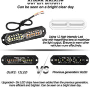 LED Strobe Lights(Amber/White) 6PCS by salelink.co.nz
