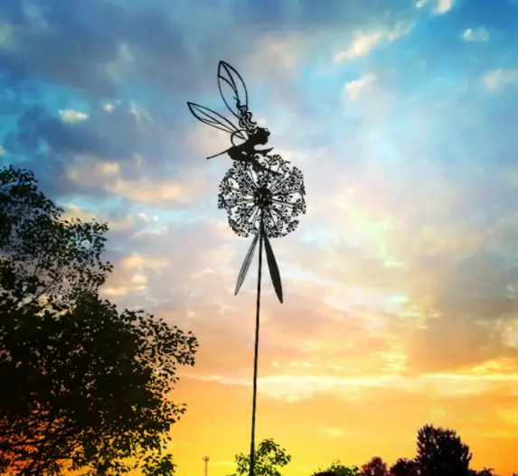 Garden Stakes Fairy Dandelion Sculpture Statue by salelink.co.nz