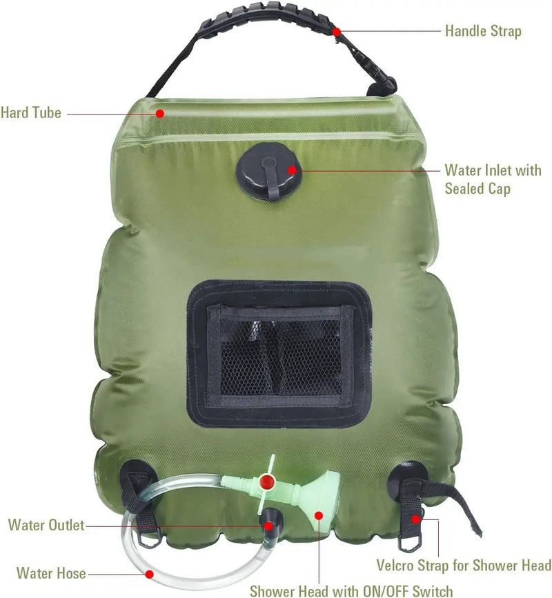 20L Solar Shower Bag with Shower Head by salelink.co.nz