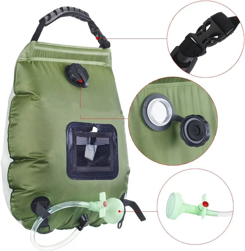 20L Solar Shower Bag with Shower Head by salelink.co.nz