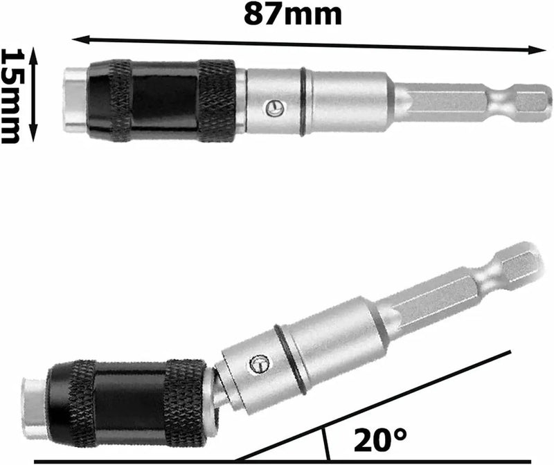 2PCS Magnetic Pivot Drill Bit Holder Steel Impact Pivoting Swivel Screw Drill Bits by salelink.co.nz