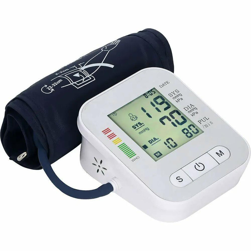 Blood Pressure Monitor Upper Arm Automatic BP Machine Monitor Cuff Circumference 22-48cm by salelink.co.nz