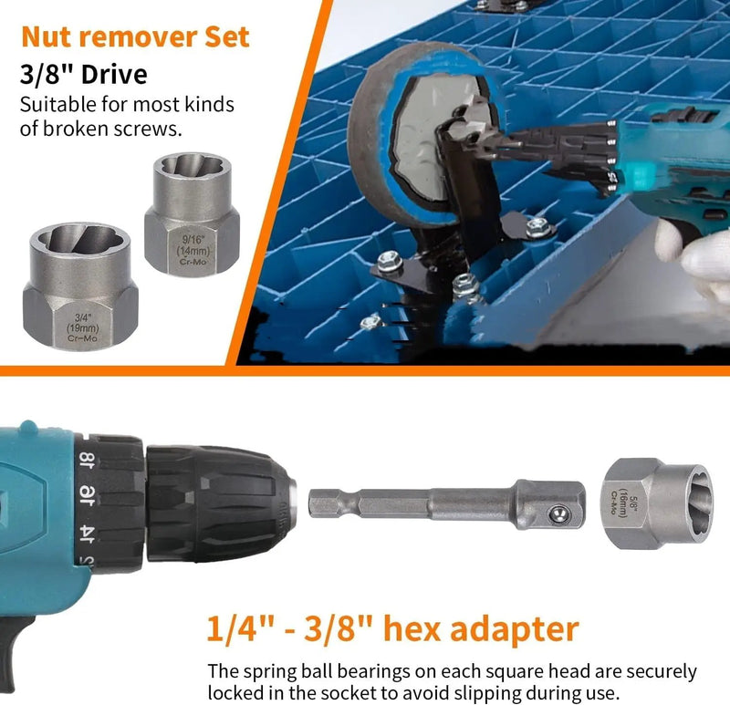 26PCS Easy Out Stripped Screw Remover Socket Set Tool by salelink.co.nz