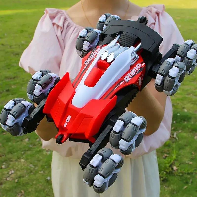 8 Wheels RC Stunt 2.4GHz Drift Car Spray & Light 360° Flips Rotating Swivel Arm by dealonline.co.nz