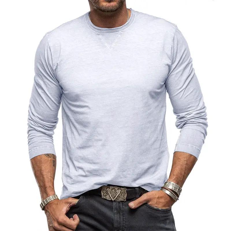 Men's Long Sleeve Cotton T-Shirt - Soft Combed Crew Neck | Casual Everyday Wear by Mead's Supply & Equipment Outfitters limited