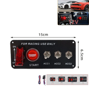 5in1 12V Car Engine Start Push Button Ignition Carbon Fiber Panel Toggle Switch by salelink.co.nz