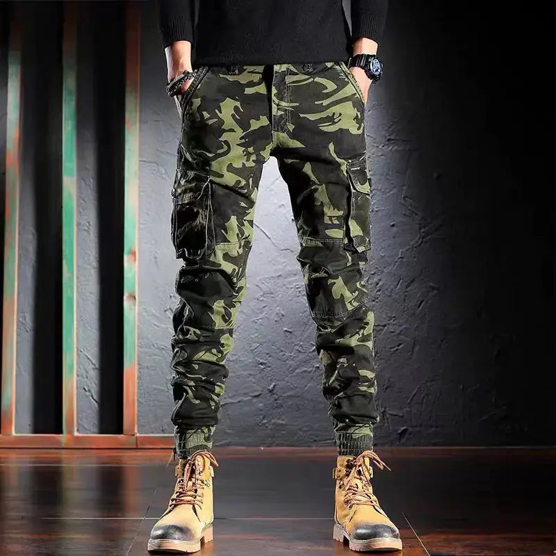Men's Oversized Camouflage Cargo Pants - Multi-Pocket Outdoor Trousers by Mead's Supply & Equipment Outfitters limited