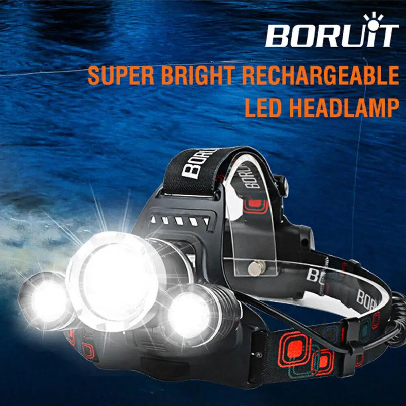 BORUiT HP700 LED Headlamp Head Torch Lamp Rechargeable Light Headlight Camping by China Dropship
