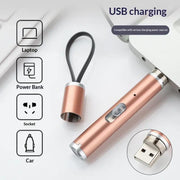 USB Direct-Charge Stainless Steel Mini Charging Flashlight - USB Direct-Charge Stainless Steel Mini Charging Flashlight Red by China Dropship