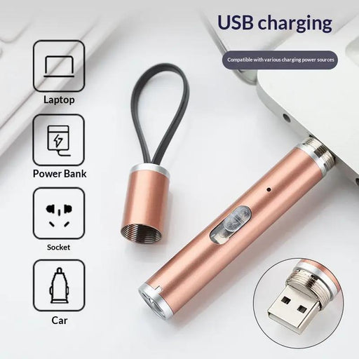 USB Direct-Charge Stainless Steel Mini Charging Flashlight - USB Direct-Charge Stainless Steel Mini Charging Flashlight Silver by China Dropship