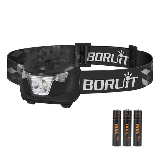 BORUiT BR01 White & Red LED Mini Headlamp 240LM 4-Mode Headlight Waterproof Camping Fishig Torch Powered By AAA Battery by China Dropship