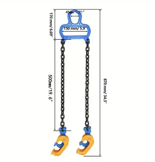 Drum Lifting Clamps with Chain 1T Capacity by salelink.co.nz
