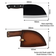Household Chinese Kitchen Stainless Steel Butcher Knife Bright Knife With Leather Case by China Dropship