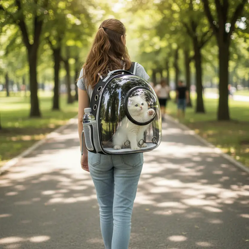 Pet Backpack Carrier Dog Cat Travel Clear Front by dealonline.co.nz