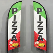 PIZZA - Pre-print Double Sided Feather Banner Flag Business Commersial 3M by dealonline.co.nz