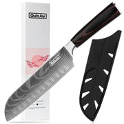 Qulajoy Santoku Knife, High Carbon Stainless Steel Chef Knife Japanese Kitchen Knives With Ergonomic Pakkawood Handle, Chopping Knife For Home Kitchen Cooking - Santoku Knife by China Dropship