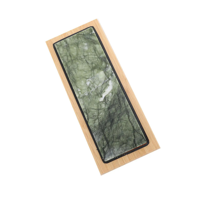 Green Jade Sharpening Stone 2 Side Grit 10000 Fine Polishing Whetstone With Bambusoideae Base Angle Guide by China Dropship
